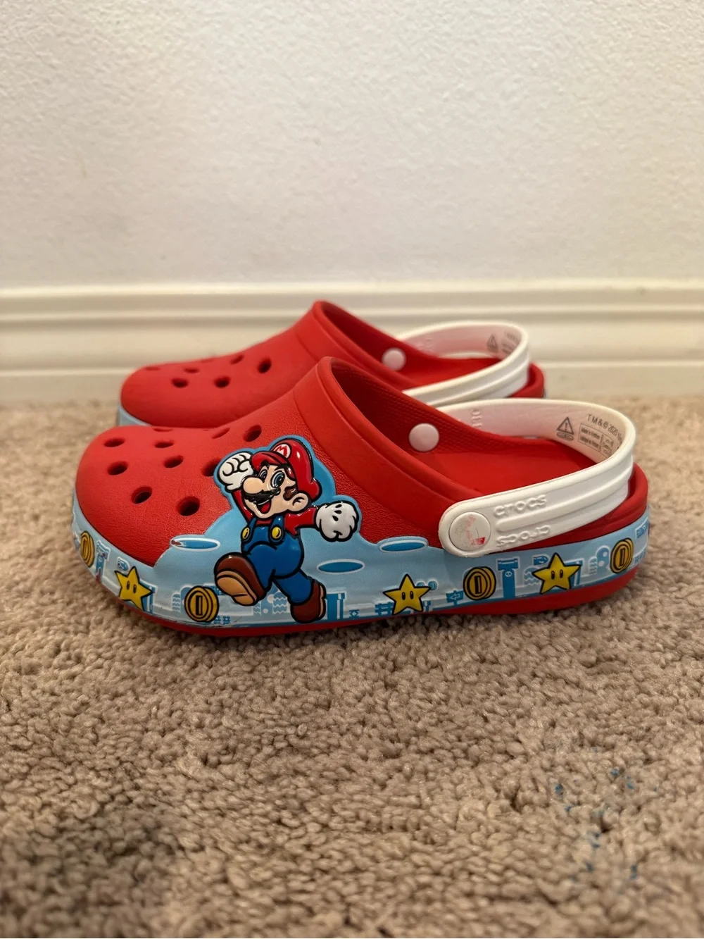 Kids Crocs Red Super Mario Print Clog size 12 C